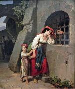 Theodor Leopold Weller Prison Visit Spain oil painting artist